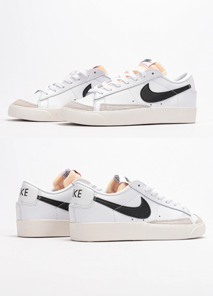 Женские кожаные кеды nike blazer low platform 'white'2 фото