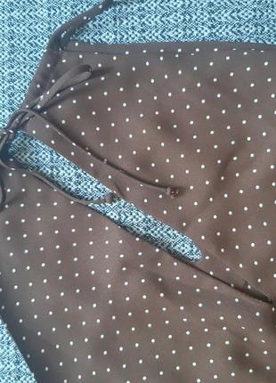 Блуза стильная на завязках в горошек3 фото