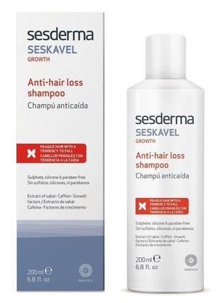 Шампунь проти випадіння волосся sesderma seskavel growth anti-hair loss shampoo 200 мл1 фото