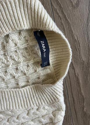 Свитер, пуловер zara knit m, оверсайз, молочный3 фото