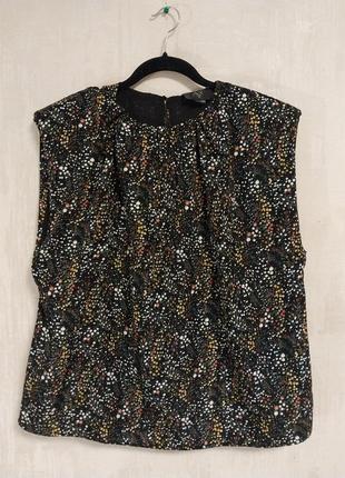 Квітковий чорний топ з підплічники ax paris