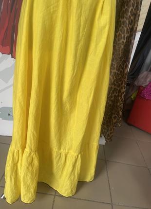 Платье тигровое бренд max mara размер s/m ткань шифон цена 1100,желтое длинное бренд minton цена 11005 фото