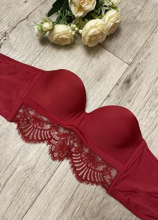 Шикарне червоне бюстьє intimissimi, push up, р.70 b — 75 b1 фото