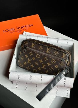 Сумка в стиле louis vuitton alpha wearable wallet brown canvas4 фото