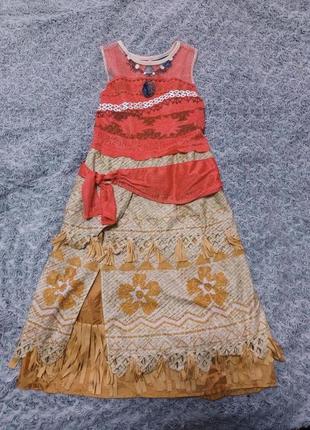 Карнавальное платье моана disney 7-8 лет