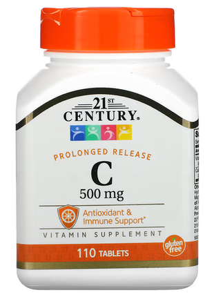 21st century, вітамін c, уповільнене вивільнення, 500 мг, 110 таблеток