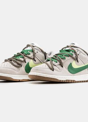 Чоловічі замшеві кросівки nike Phenom dunk. колір сірий з зеленим.2 фото