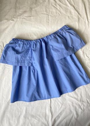 Голубая блуза с открытыми плечами topshop1 фото