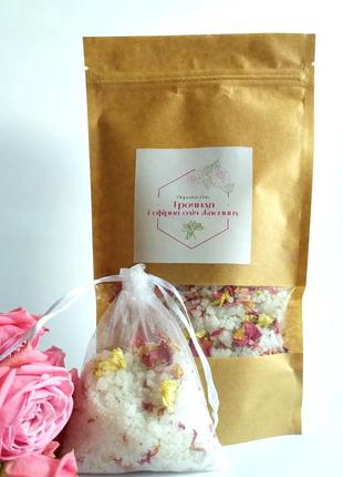 Соль для ванны с цветами и эфирными маслами розы и жасмина.3 фото