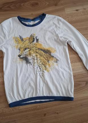 Футболка з довгими рукавами з лисицею, реглан