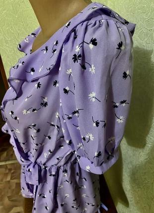Легкая блуза лавандового цвета6 фото