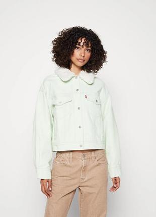 Новая куртка шерпа  levi's women's  sherpa (левис шерпа мятная) c америки s,m,l2 фото