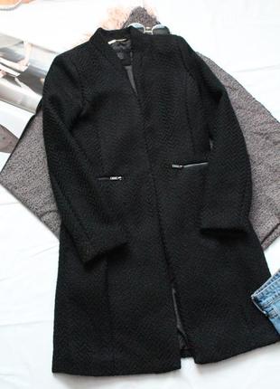 Черное классическое пальто mango с 36 размер манго6 фото