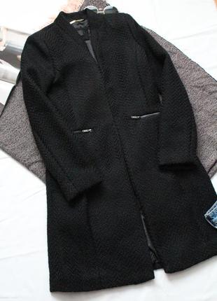 Черное классическое пальто mango с 36 размер манго3 фото