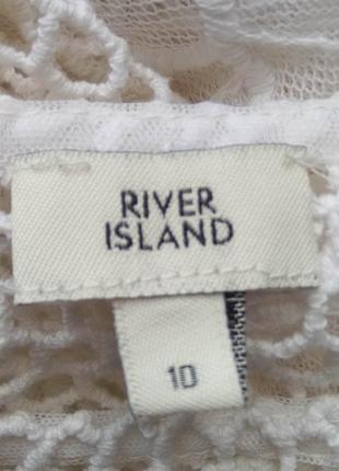 Нарядный белый коттоновый топ river island с вышивкой/блузка сетчатая с коротким рукавом10 фото