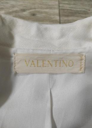 Льняной жакет пиджак valentino винтаж с вышивкой цветами и бисером и камнями винтаж7 фото