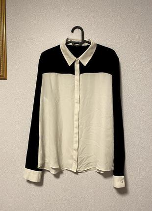 Черно-белая рубашка шифоновая