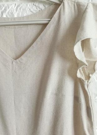 Сукня з льону, ніжно бежева, розмір s5 фото