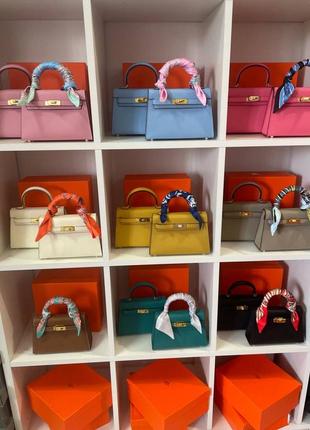 Шикарные трендовые сумочки мини в стиле hermes многообразие цветов10 фото