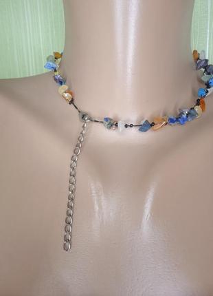 Колье бусы из натуральных камней бижутерия