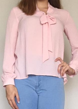 Розовая блузка с завязкой2 фото
