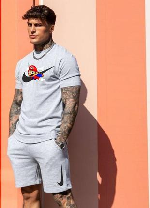 Мужской спортивный комплект летний шорты  с футболкой двухнитка