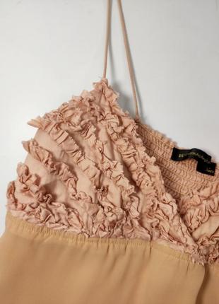 Платье миди мини женская комбинация розового персикового цвета свободного прямого кроя от бренда bershka m l3 фото