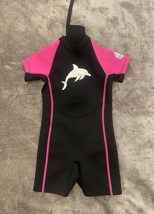 Гидрокостюм розово-черный twf  размер 2-3года