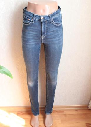 Сині джинси скінні розмір 28 м denim co джинси з високою посадкою