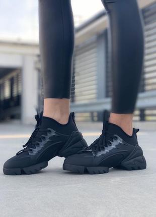 Женские крутые чёрные кроссовки black. демисезонные, осенние
