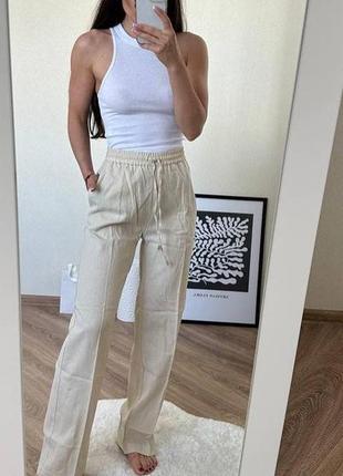 Брюки льон zara. нова колекція