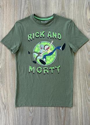 Мужская хлопковая футболка с принтом rick and morty