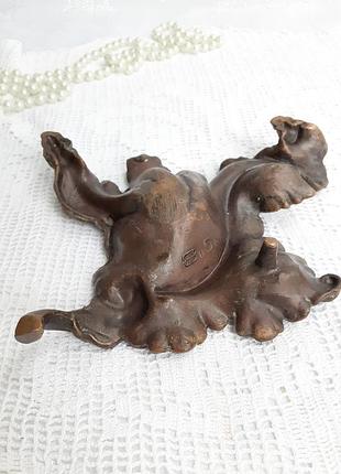 Лист! 🍁 бронза! винтаж ссср ваза вазочка советская бронзовая медная медь клеймо литье...