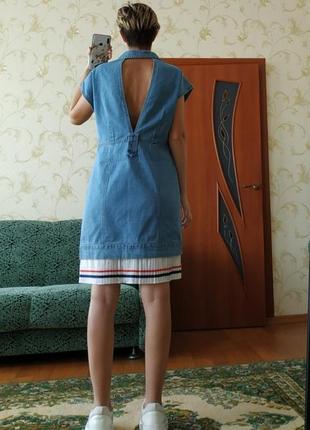 Джинсовое платье с открытой спинкой7 фото