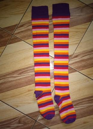 Радужные полосатые носки/гольфы