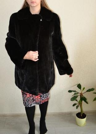 Норкова шуба з поясом (норка blackglama)