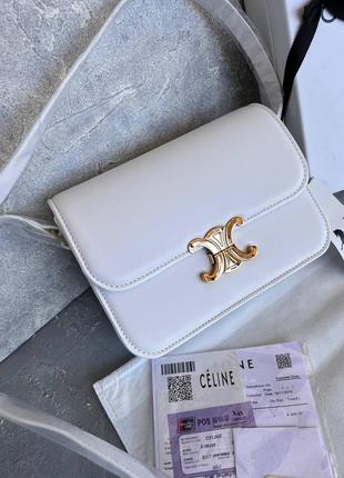 Сумка шкіряна, сумка жіноча з натуральної шкіри фабричний китай, жіноча сумка в стилі celine селін  біла4 фото
