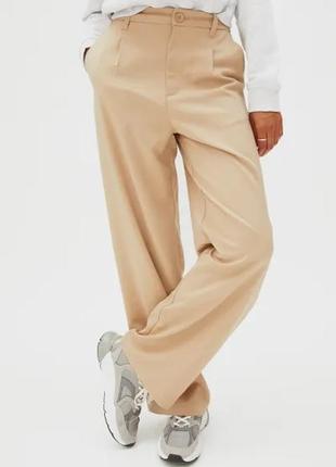 H&m широкие  прямые брюки с защипами s3 фото