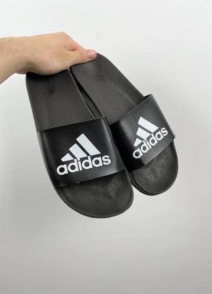 Мужские шлепанцы adidas black тапочки адидас чорные шлепки