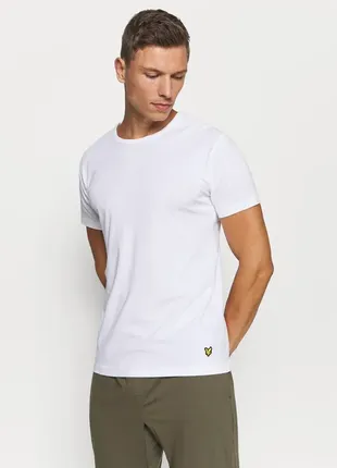 Качественная футболка lyle &amp; scott white lounge v-neck t-shirts