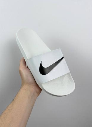 Чоловічі шльопанці nike white капці тапочки найк белые шлепки3 фото