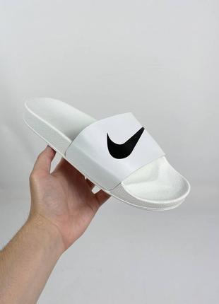 Мужские шлепанцы nike white тапочки найк бежевый шлепки