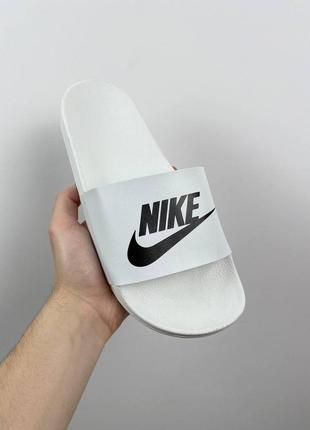 Жіночі шльопанці nike white капці тапочки найк белые шлепки5 фото