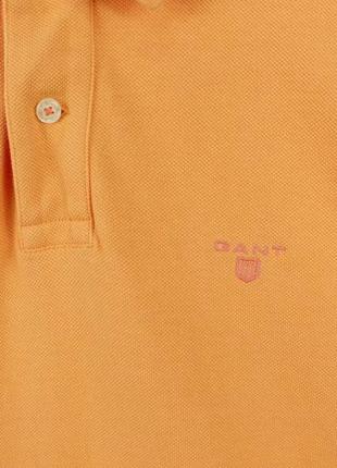 Яскрава футболка поло gant orange cotton polo t-shirt6 фото