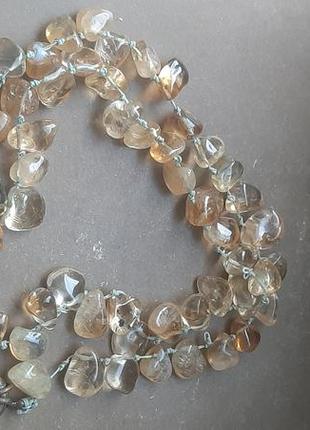 Вінтажне дуже гарне намисто ручної роботи з гатурального цитрину високої якості