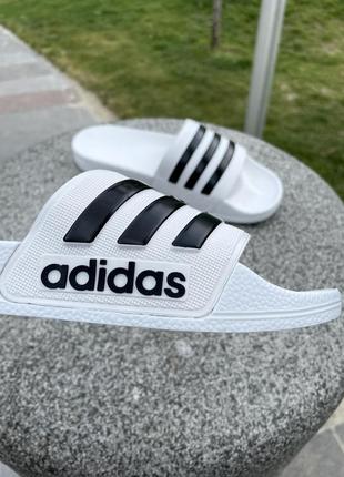 Тапки от adidas (white &amp; black)5 фото