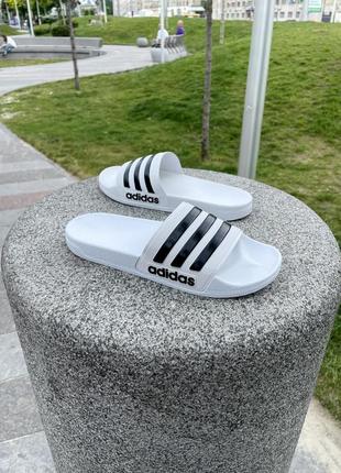 Тапки від adidas (white & black)4 фото