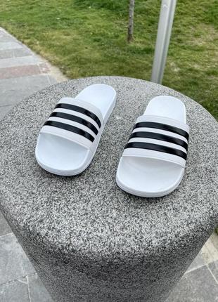 Тапки від adidas (white & black)3 фото