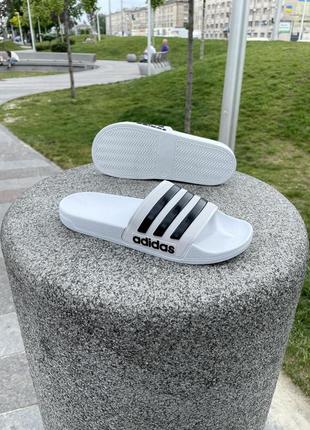 Тапки от adidas (white &amp; black)6 фото