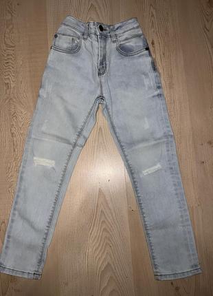 Светлые порванные джинсы next р7(122)
